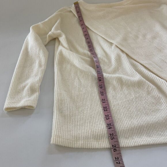 H by Bordeaux Sweater Womens Size Small Cream Lightweight Ribbed‎ Oversized - Picture 6 of 8